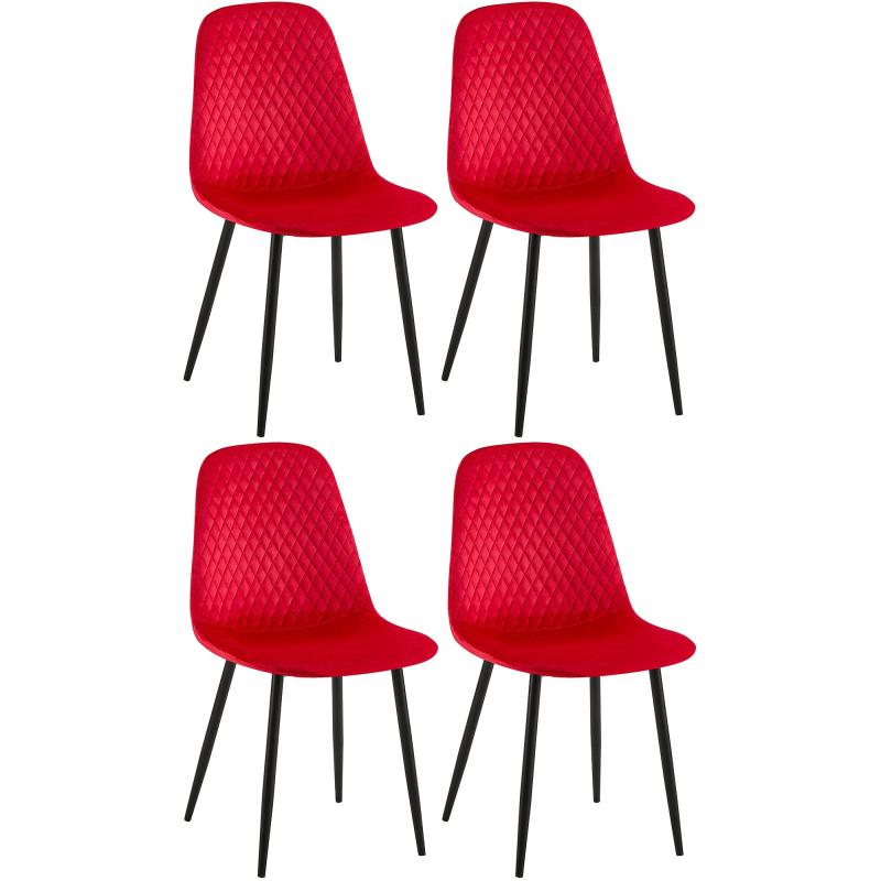 4er Set Sthle HLO-CP48 Samt ~ rot