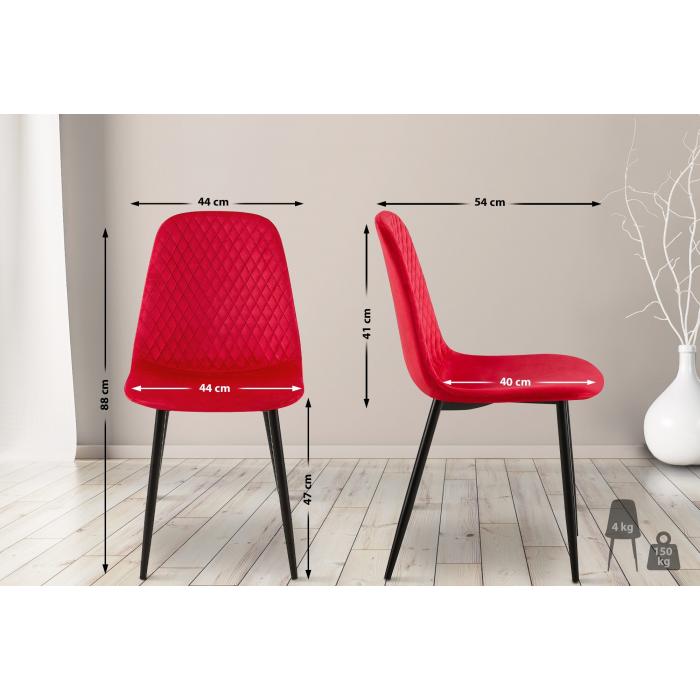 4er Set Sthle HLO-CP48 Samt ~ rot