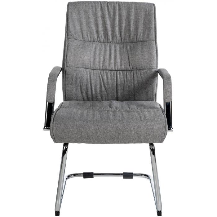 2er Set Besucherstuhl HLO-CP113 Stoff ~ hellgrau