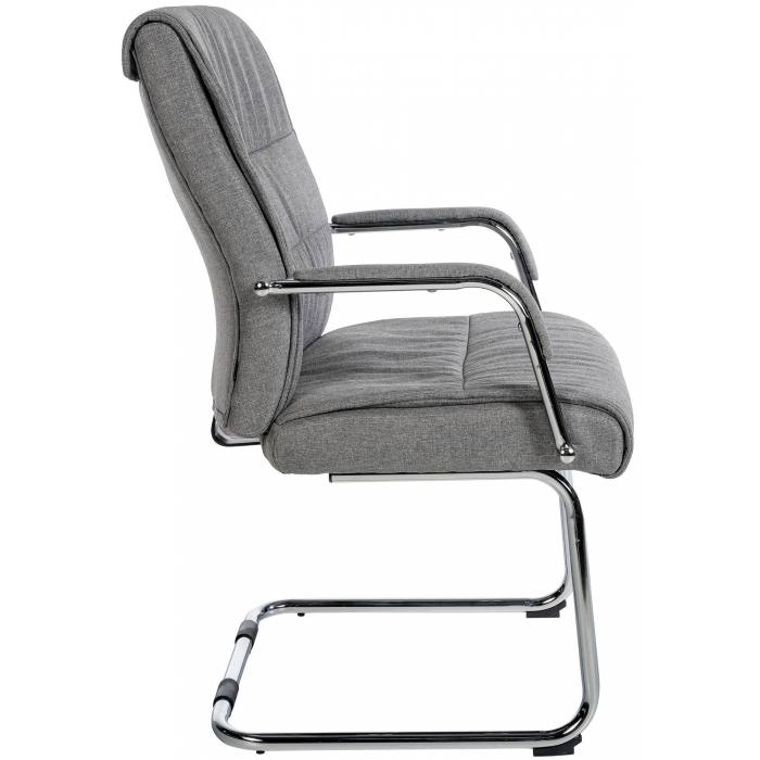 2er Set Besucherstuhl HLO-CP113 Stoff ~ hellgrau