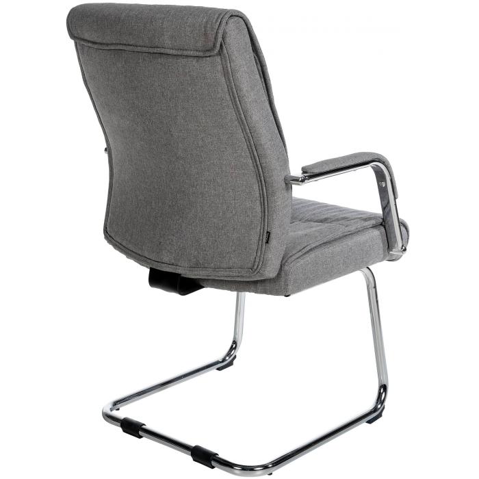 2er Set Besucherstuhl HLO-CP113 Stoff ~ hellgrau