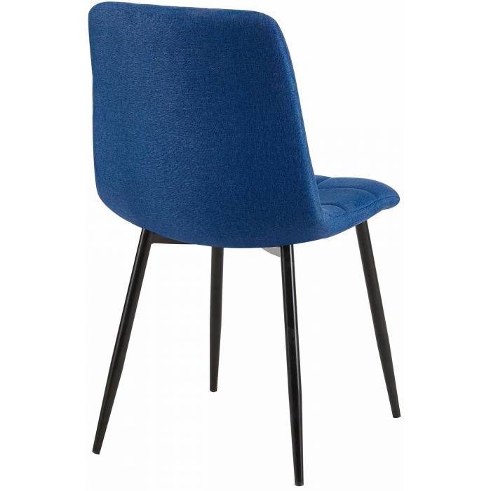 4er Set Esszimmersthle HLO-CP37 Stoff ~ blau