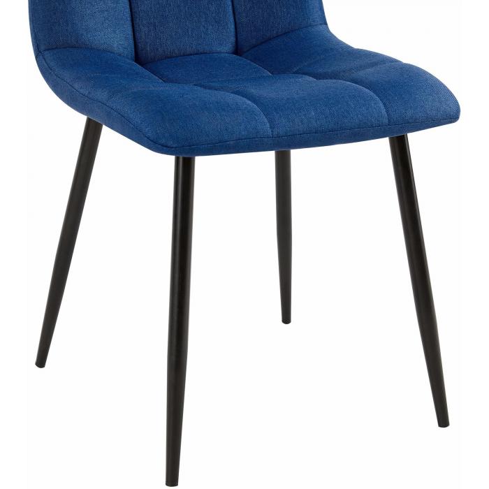 4er Set Esszimmersthle HLO-CP37 Stoff ~ blau