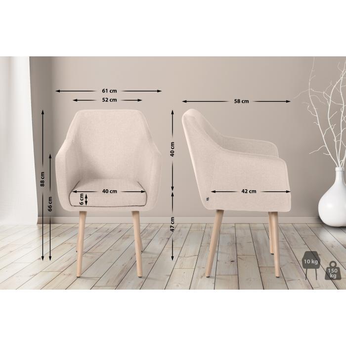 Besucherstuhl HLO-CP19 Stoff natura ~ beige