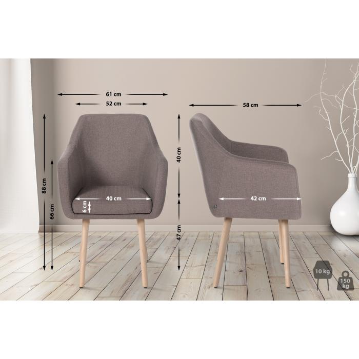 Besucherstuhl HLO-CP19 Stoff natura ~ taupe
