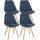 4er Set Stuhl HLO-CP44 Cord ~ dunkelblau