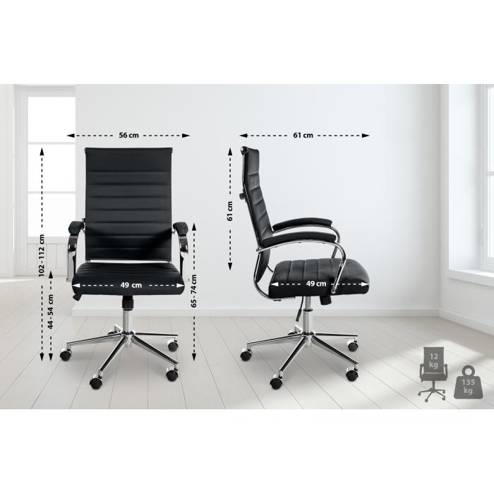 Brostuhl HLO-CP164 Echtleder ~ schwarz