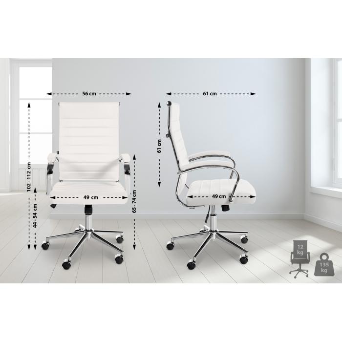 Brostuhl HLO-CP164 Echtleder ~ wei