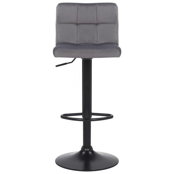 4er Set Barhocker HLO-CP64 Samt ~ grau