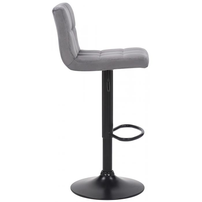 4er Set Barhocker HLO-CP64 Samt ~ grau