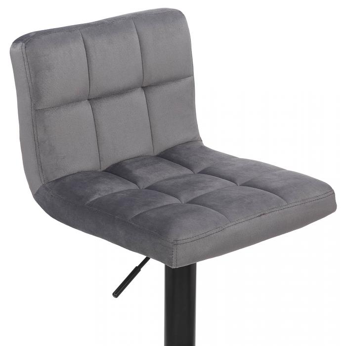 4er Set Barhocker HLO-CP64 Samt ~ grau