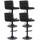 4er Set Barhocker HLO-CP64 Samt ~ schwarz