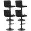 4er Set Barhocker HLO-CP64 Samt ~ schwarz