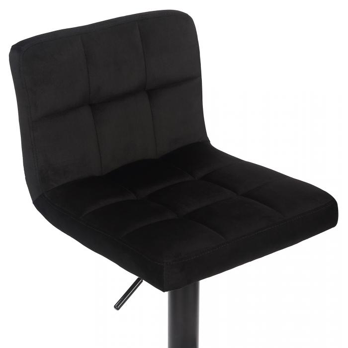 4er Set Barhocker HLO-CP64 Samt ~ schwarz