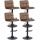 4er Set Barhocker HLO-CP64 Samt ~ braun