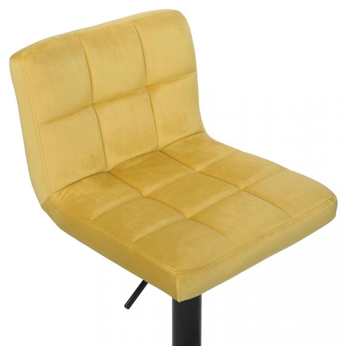 4er Set Barhocker HLO-CP64 Samt ~ gelb