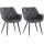 2er Set Stuhl HLO-CP24 Samt ~ dunkelgrau