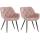 2er Set Stuhl HLO-CP24 Samt ~ pink