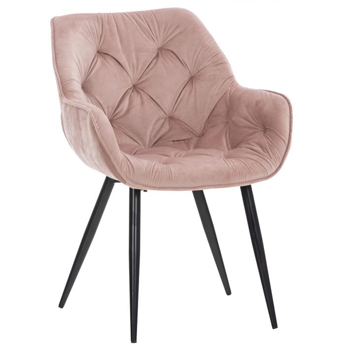 2er Set Stuhl HLO-CP24 Samt ~ pink