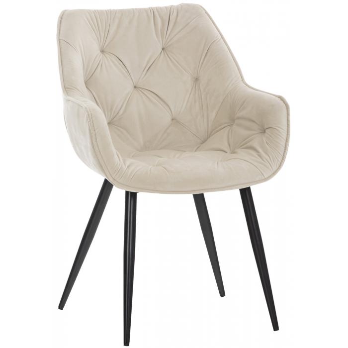 2er Set Stuhl HLO-CP24 Samt ~ creme