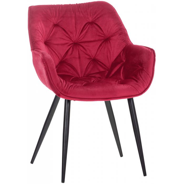 2er Set Stuhl HLO-CP24 Samt ~ rot