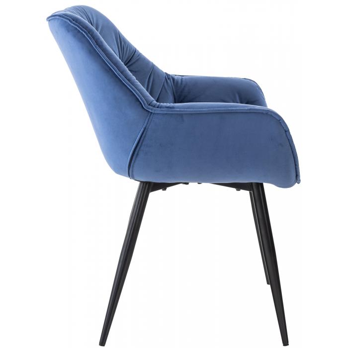 2er Set Stuhl HLO-CP24 Samt ~ blau