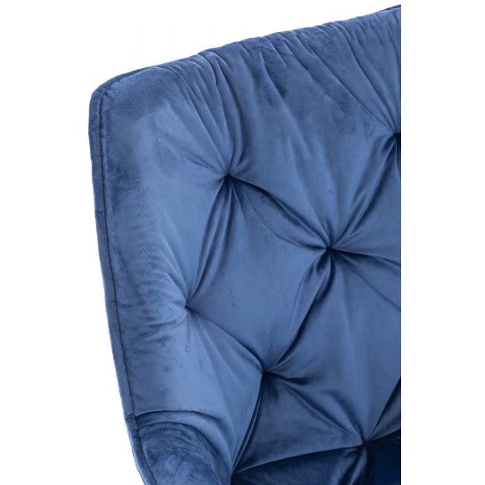 2er Set Stuhl HLO-CP24 Samt ~ blau