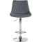 2er Set Barhocker HLO-CP295 Stoff chrom ~ grau