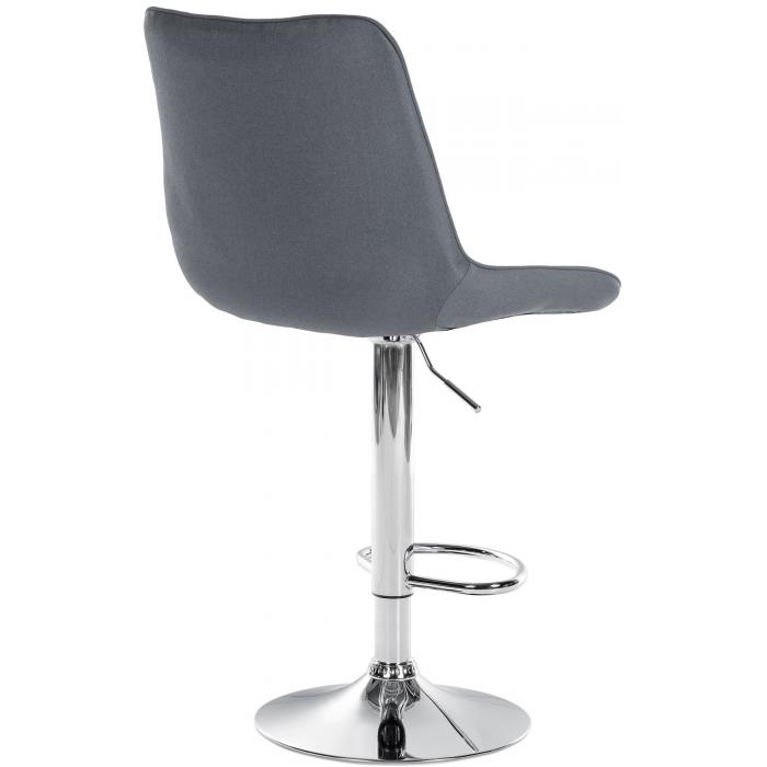 2er Set Barhocker HLO-CP295 Stoff chrom ~ grau