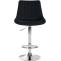 2er Set Barhocker HLO-CP295 Stoff chrom ~ schwarz