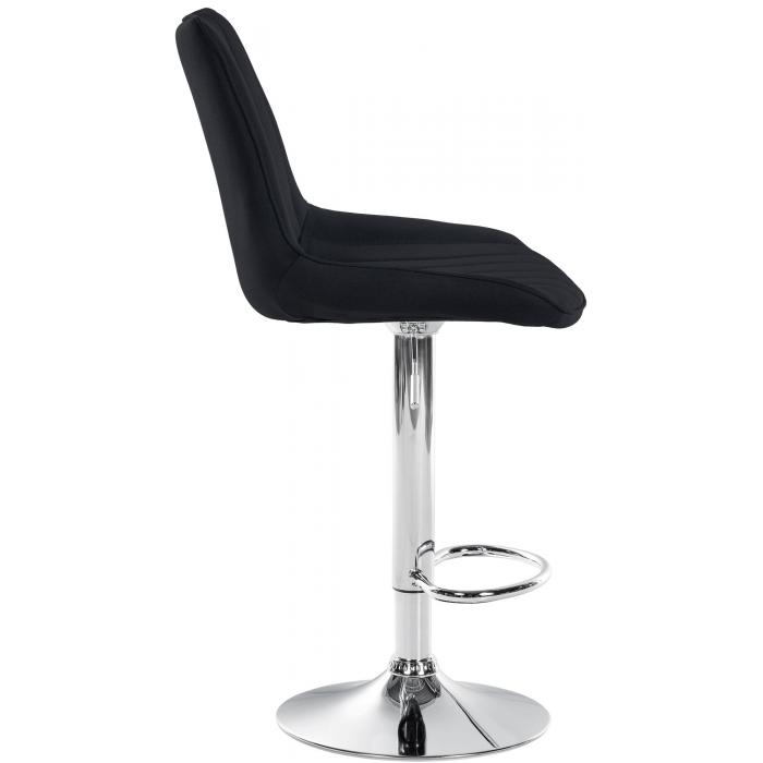 2er Set Barhocker HLO-CP295 Stoff chrom ~ schwarz