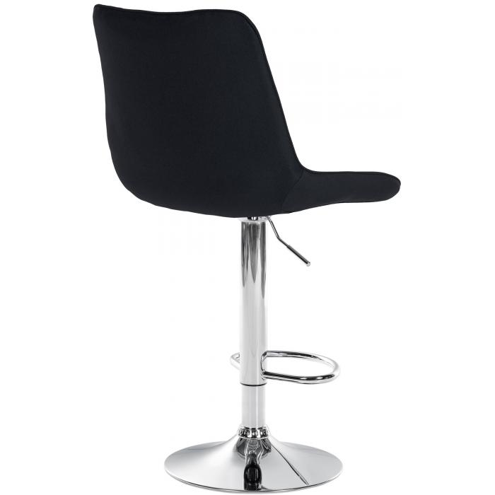 2er Set Barhocker HLO-CP295 Stoff chrom ~ schwarz