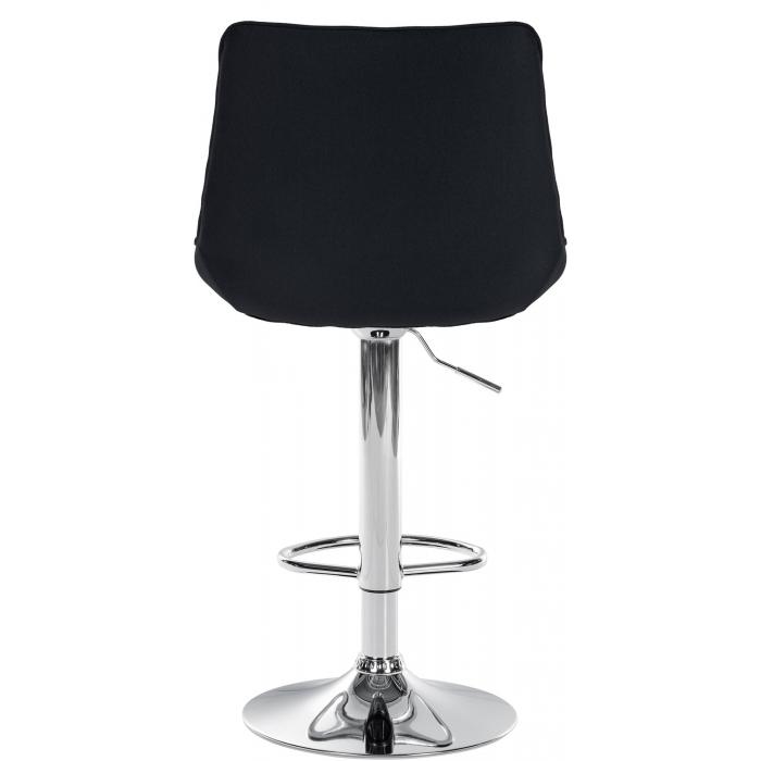 2er Set Barhocker HLO-CP295 Stoff chrom ~ schwarz