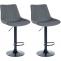 2er Set Barhocker HLO-CP295 Stoff schwarz ~ grau