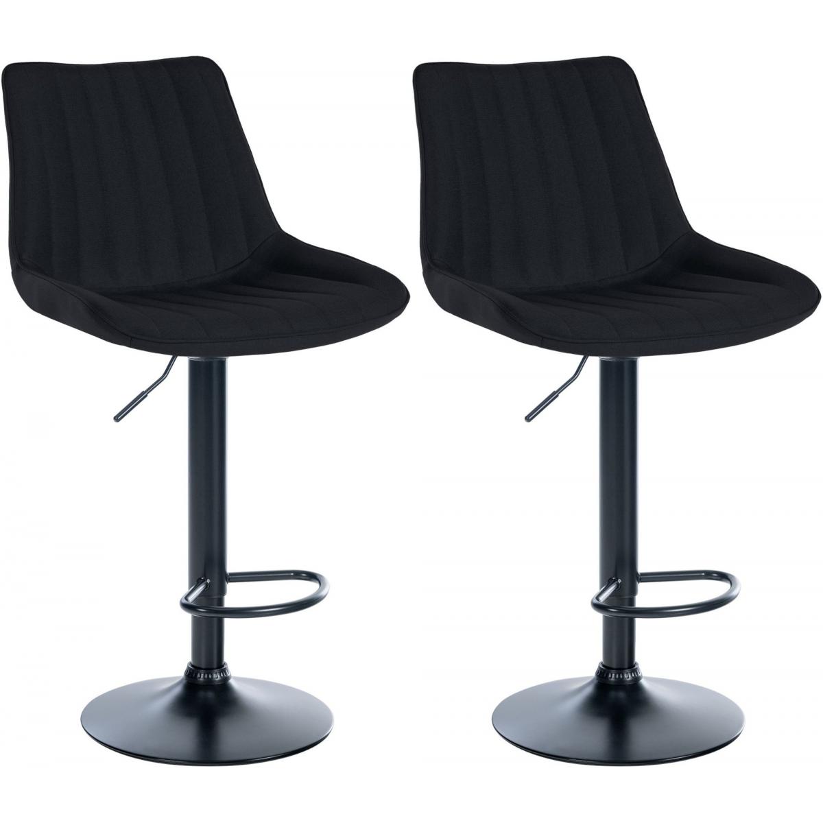 2er Set Barhocker HLO-CP295 Stoff schwarz ~ schwarz