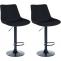 2er Set Barhocker HLO-CP295 Stoff schwarz ~ schwarz