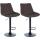2er Set Barhocker HLO-CP295 Stoff schwarz ~ taupe