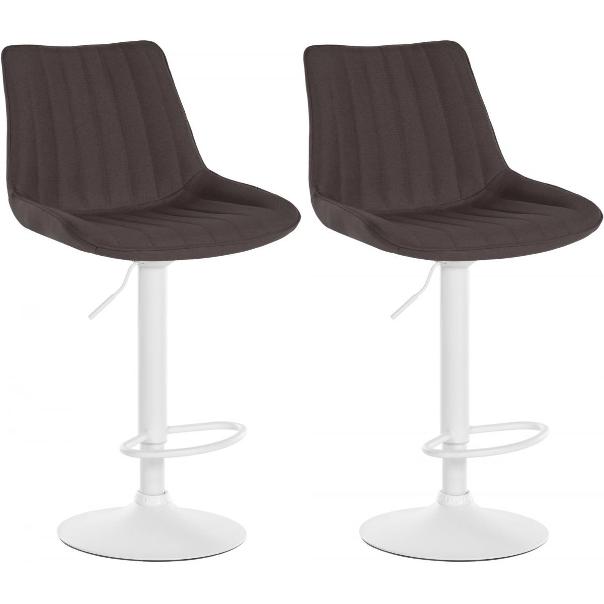 2er Set Barhocker HLO-CP295 Stoff wei ~ taupe