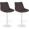 2er Set Barhocker HLO-CP295 Stoff wei ~ taupe