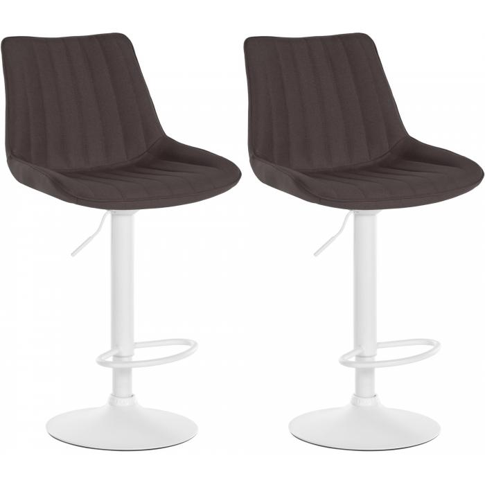 2er Set Barhocker HLO-CP295 Stoff wei ~ taupe