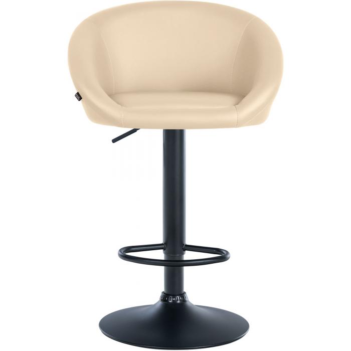 Barhocker HLO-CP312 Kunstleder schwarz ~ creme