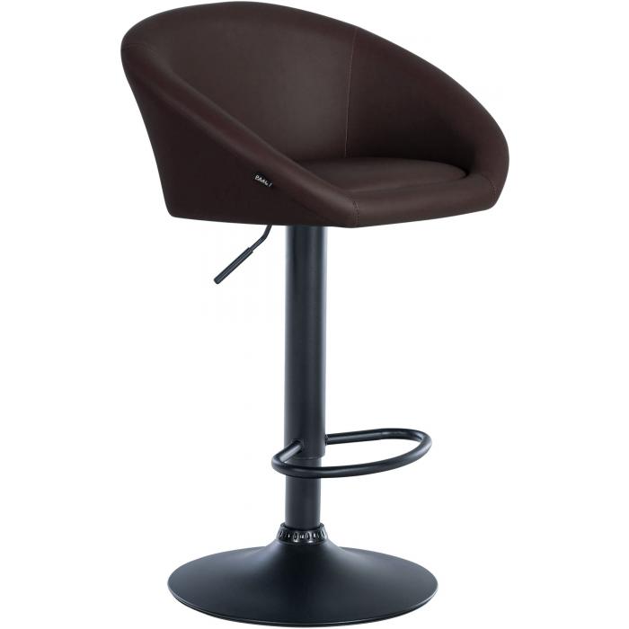 Barhocker HLO-CP312 Kunstleder schwarz ~ braun