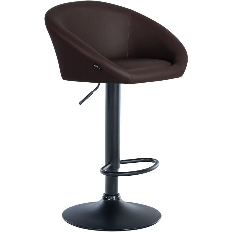 Barhocker HLO-CP312 Kunstleder schwarz ~ braun
