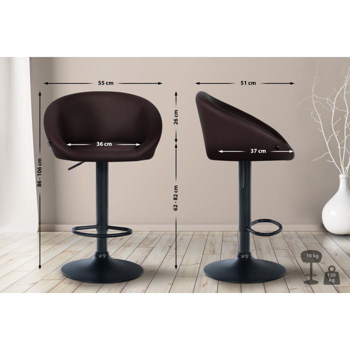 Barhocker HLO-CP312 Kunstleder schwarz ~ braun