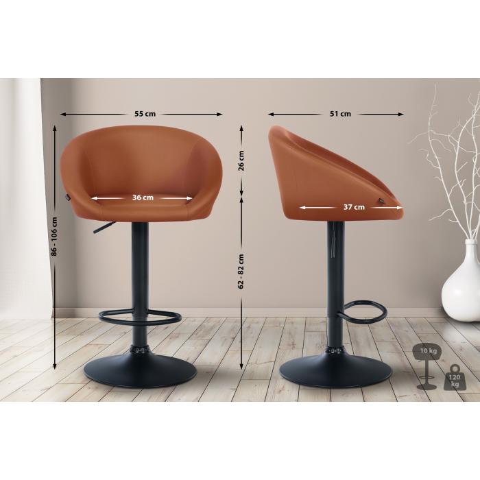 Barhocker HLO-CP312 Kunstleder schwarz ~ hellbraun