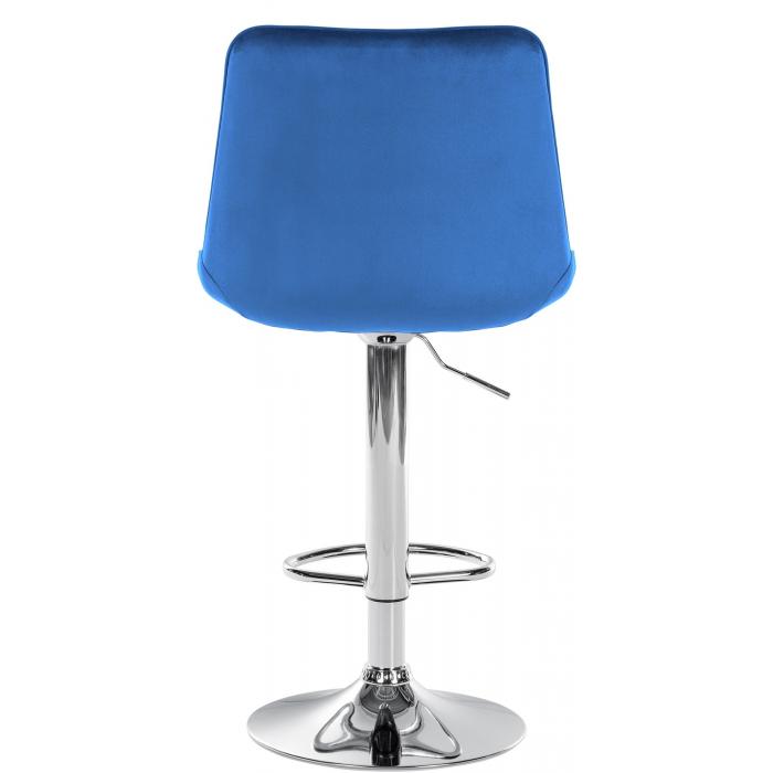 2er Set Barhocker HLO-CP296 Samt chrom ~ blau