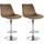 2er Set Barhocker HLO-CP296 Samt chrom ~ braun