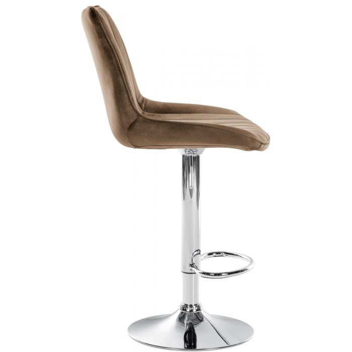 2er Set Barhocker HLO-CP296 Samt chrom ~ braun