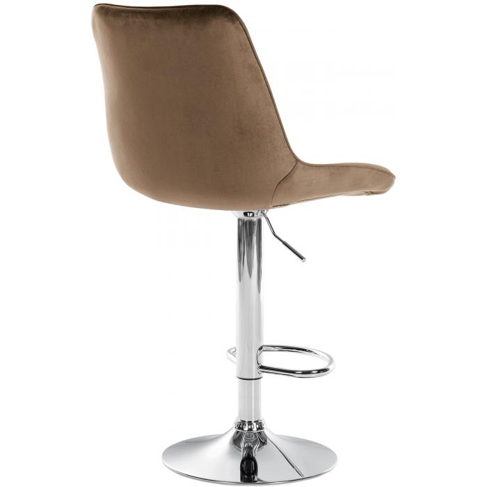 2er Set Barhocker HLO-CP296 Samt chrom ~ braun