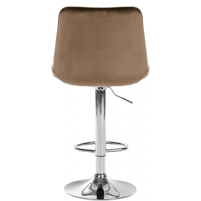 2er Set Barhocker HLO-CP296 Samt chrom ~ braun